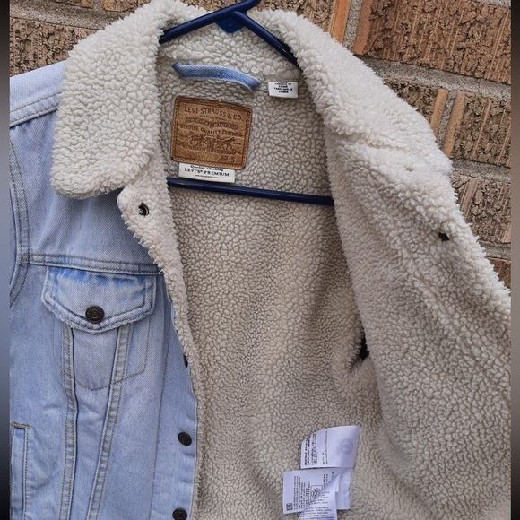 LEVI’S Original Trucker Sherpa Jacket Size Small Like New - Levi’s Premium Line - Picture 3 of 14